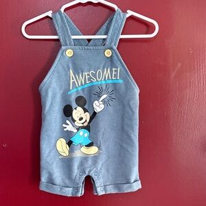 Disney Awesome Mickey Mouse Gray Overalls